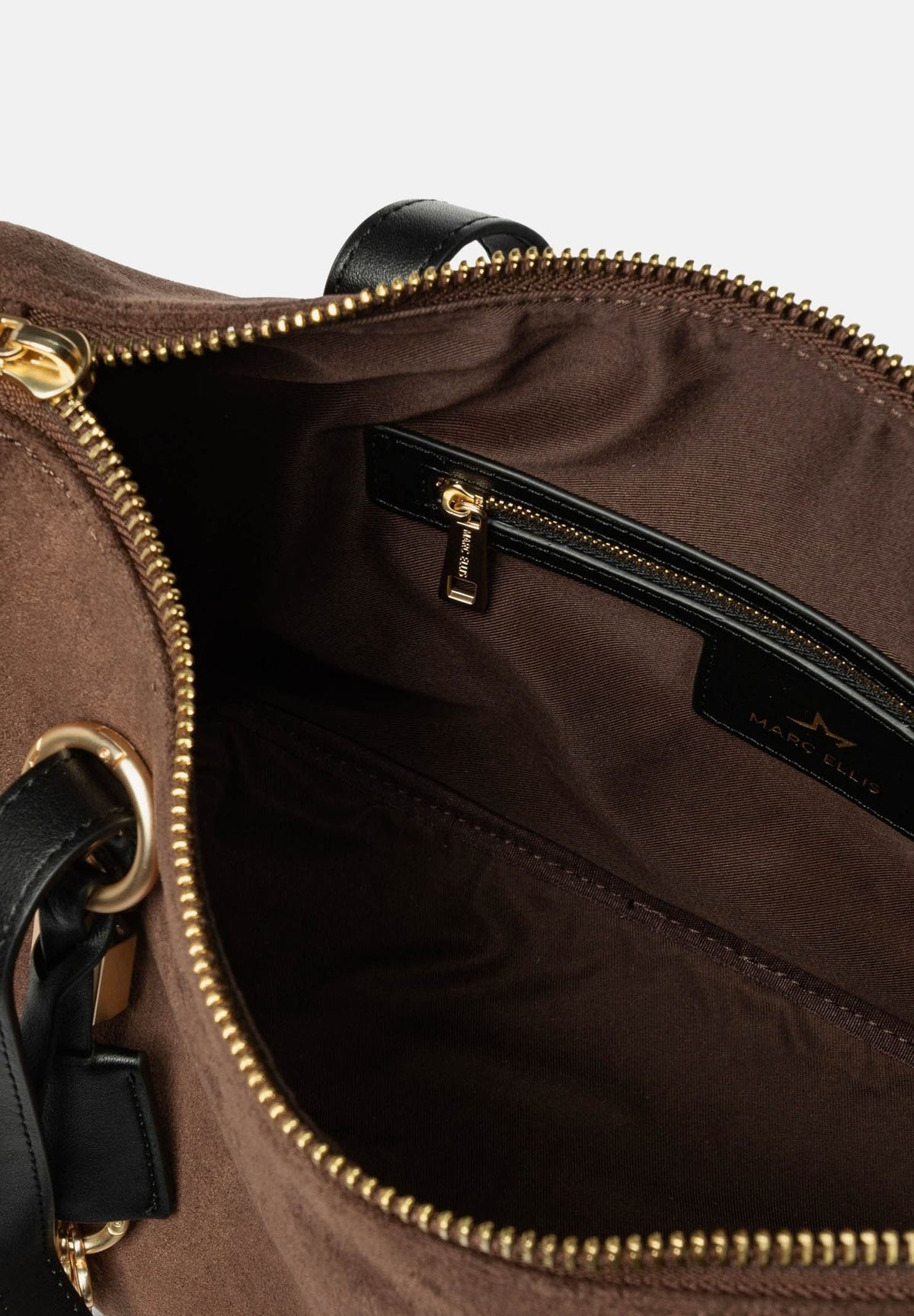 MARC ELLIS Borsa a spalla ROBYNNE-KEYCH marrone cioccolato per donna con morbida texture scamosciata ROBYNNE-KEY CH MARC ELLIS 