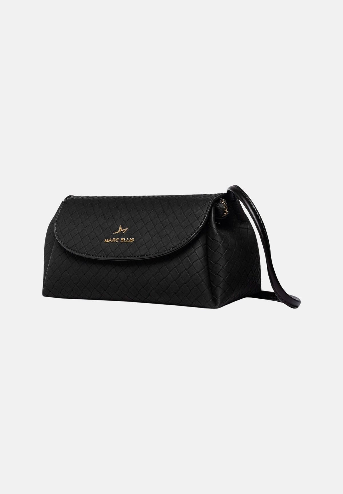 MARC ELLIS Borsa a tracolla SIBYL SUEDE nera per donna con elegante patta frontale trapuntata SIBYL-SUEDE BL MARC ELLIS 