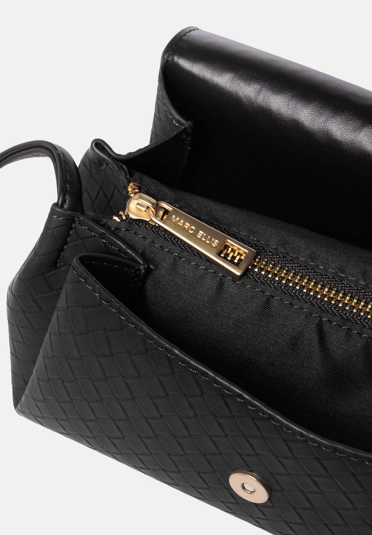MARC ELLIS Borsa a tracolla SIBYL SUEDE nera per donna con elegante patta frontale trapuntata SIBYL-SUEDE BL MARC ELLIS 