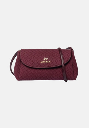 MARC ELLIS Borsa a tracolla SIBYL SUEDE burgundy bordeaux  per donna con elegante patta frontale trapuntata SIBYL-SUEDE BU MARC ELLIS 
