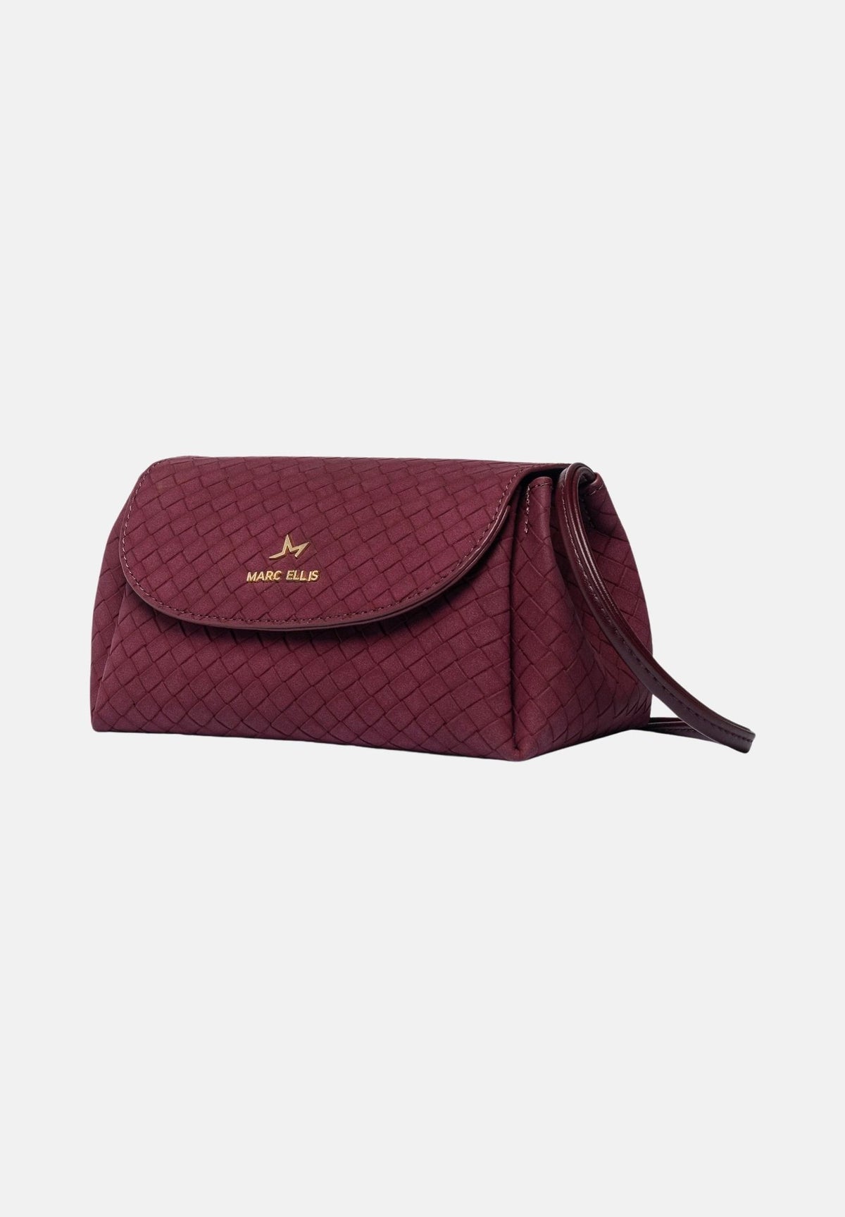 MARC ELLIS Borsa a tracolla SIBYL SUEDE burgundy bordeaux  per donna con elegante patta frontale trapuntata SIBYL-SUEDE BU MARC ELLIS 