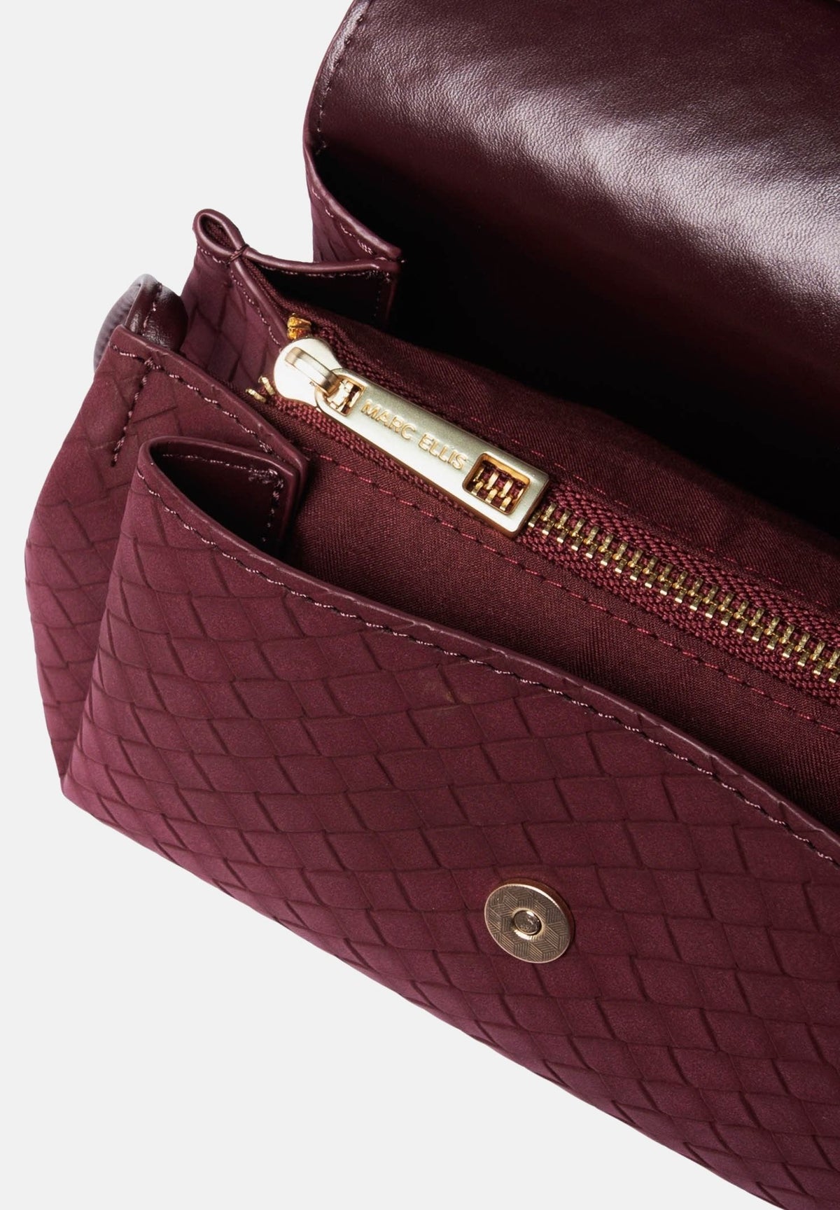MARC ELLIS Borsa a tracolla SIBYL SUEDE burgundy bordeaux  per donna con elegante patta frontale trapuntata SIBYL-SUEDE BU MARC ELLIS 