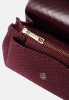 MARC ELLIS Borsa a tracolla SIBYL SUEDE burgundy bordeaux  per donna con elegante patta frontale trapuntata SIBYL-SUEDE BU MARC ELLIS 