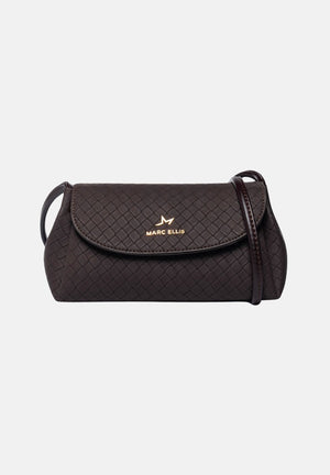 MARC ELLIS Borsa a tracolla SIBYL SUEDE marrone cioccolato per donna con elegante patta frontale trapuntata SIBYL-SUEDE CH MARC ELLIS 