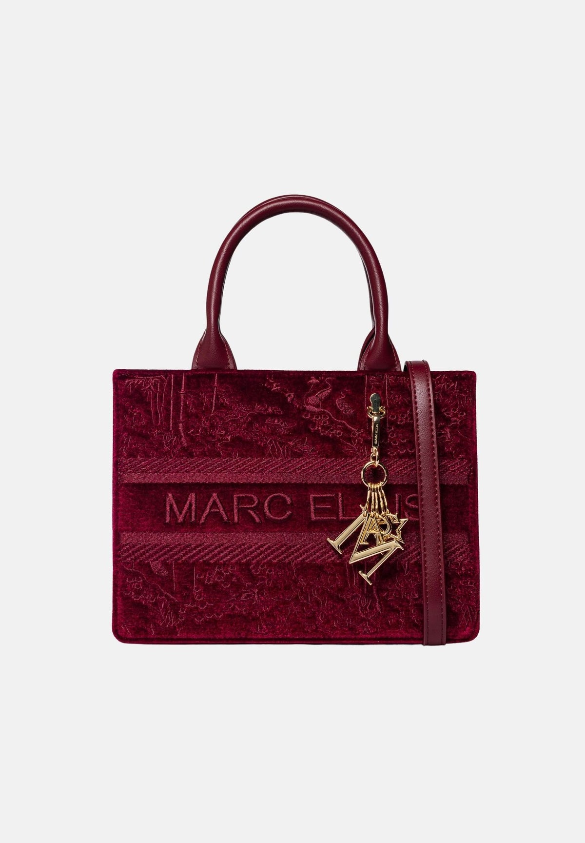 MARC ELLIS Borsa a mano SOPHY M  bordeaux per donna con elegante trama jacquard logata, manici rigidi superiori SOPHY-M BU MARC ELLIS 