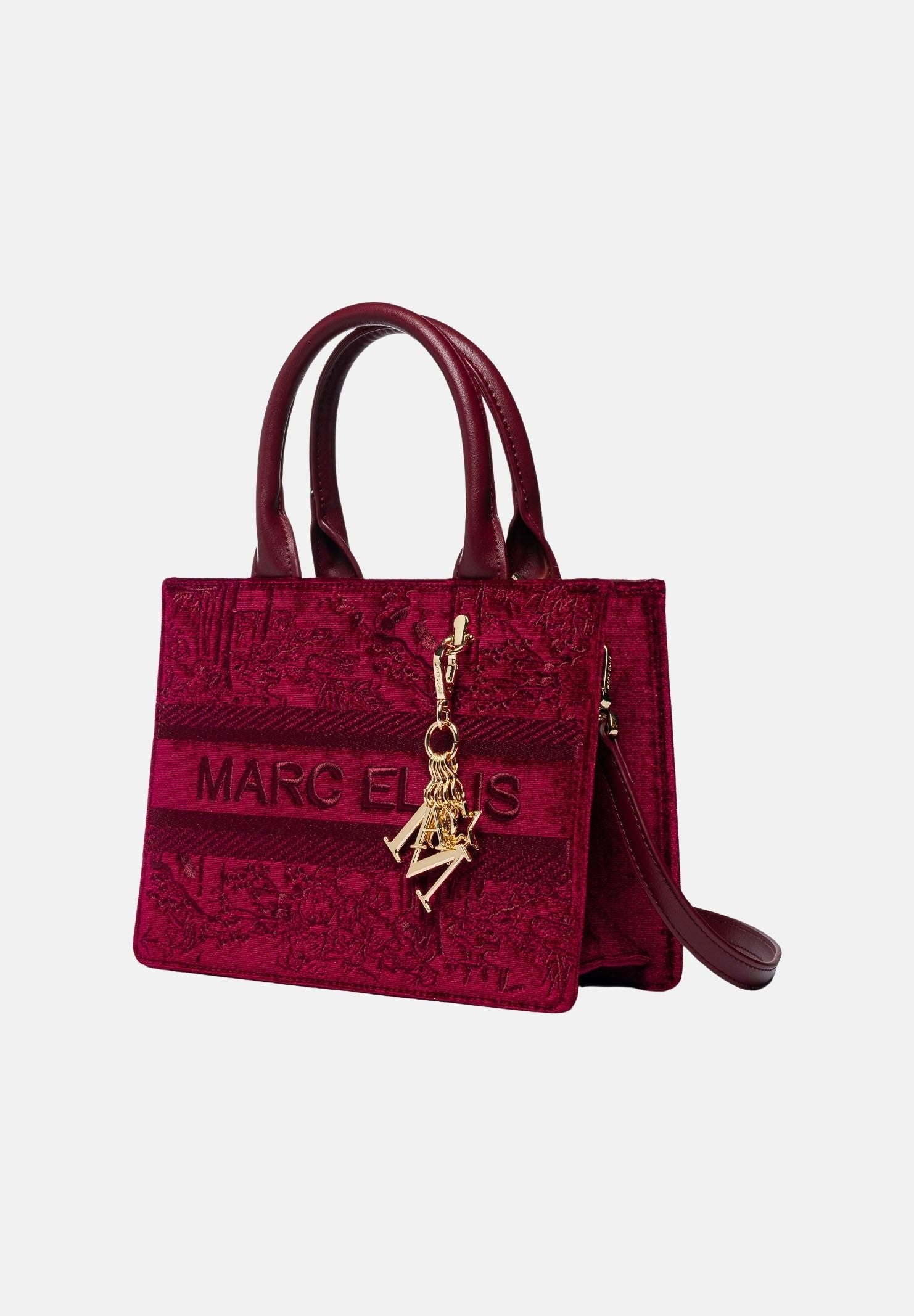 MARC ELLIS Borsa a mano SOPHY M  bordeaux per donna con elegante trama jacquard logata, manici rigidi superiori SOPHY-M BU MARC ELLIS 