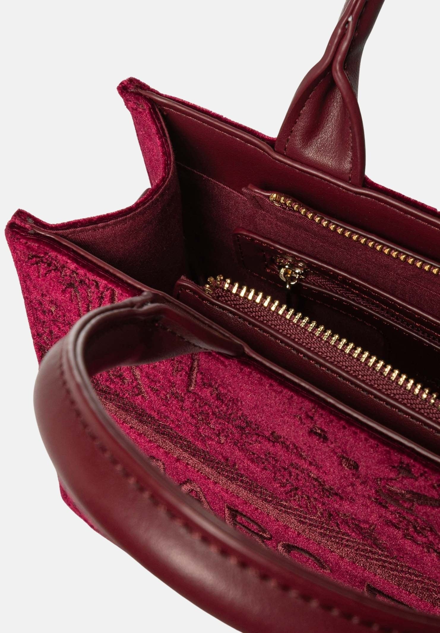 MARC ELLIS Borsa a mano SOPHY M  bordeaux per donna con elegante trama jacquard logata, manici rigidi superiori SOPHY-M BU MARC ELLIS 