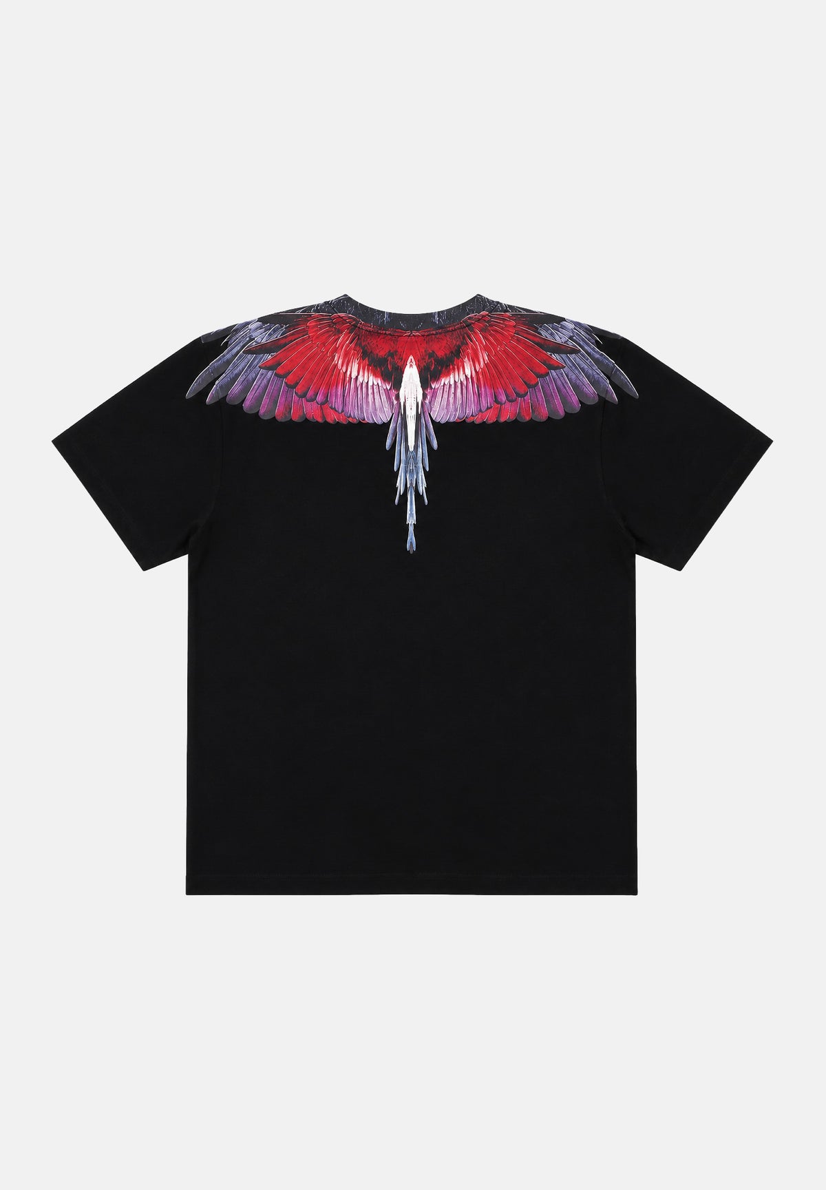 MARCELO BURLON COUNTY OF MILAN T-shirt WINGS TEE nero da uomo con stampa ali multicolor attorno al girocollo. F6CMMATH062 110 MARCELO BURLON COUNTY OF MILAN 