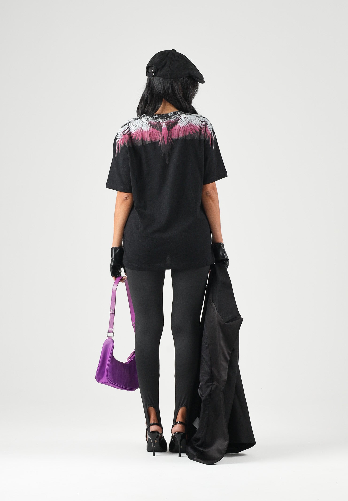 MARCELO BURLON COUNTY OF MILAN Leggings neri per donna con caratteristico design stirrup 26ICM30260 NE MARCELO BURLON COUNTY OF MILAN 