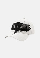 MARCELO BURLON Cappello da baseball Off White Black bianco e nero per uomo e donna, con visiera curva e grafica frontale.<BR/> BL00CON0012 V1 MARCELO BURLON COUNTY OF MILAN 