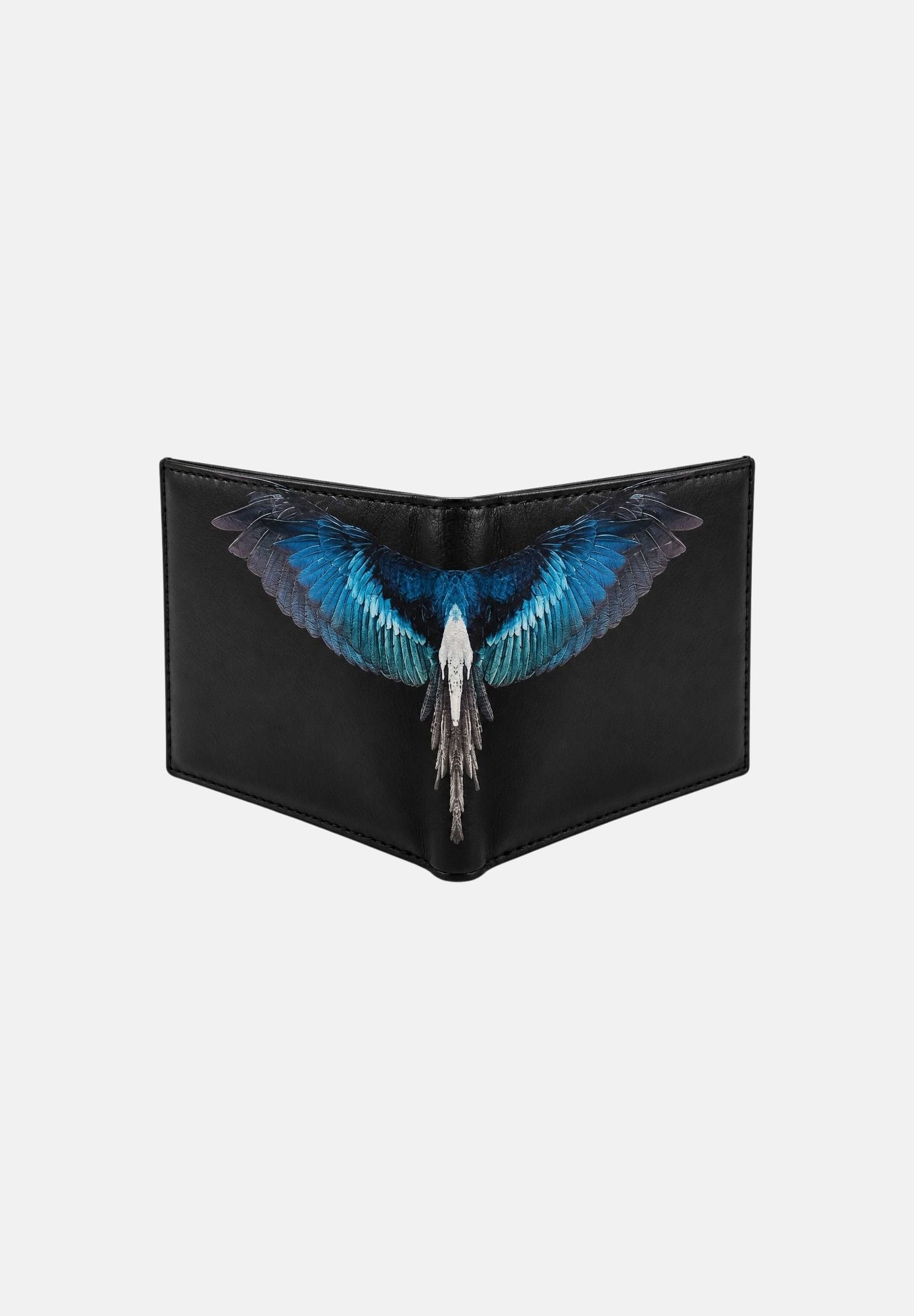 MARCELO BURLON COUNTY OF MILAN Portafoglio BLUE WINGS nero e blu per uomo e donna COMAF261042 . MARCELO BURLON COUNTY OF MILAN 