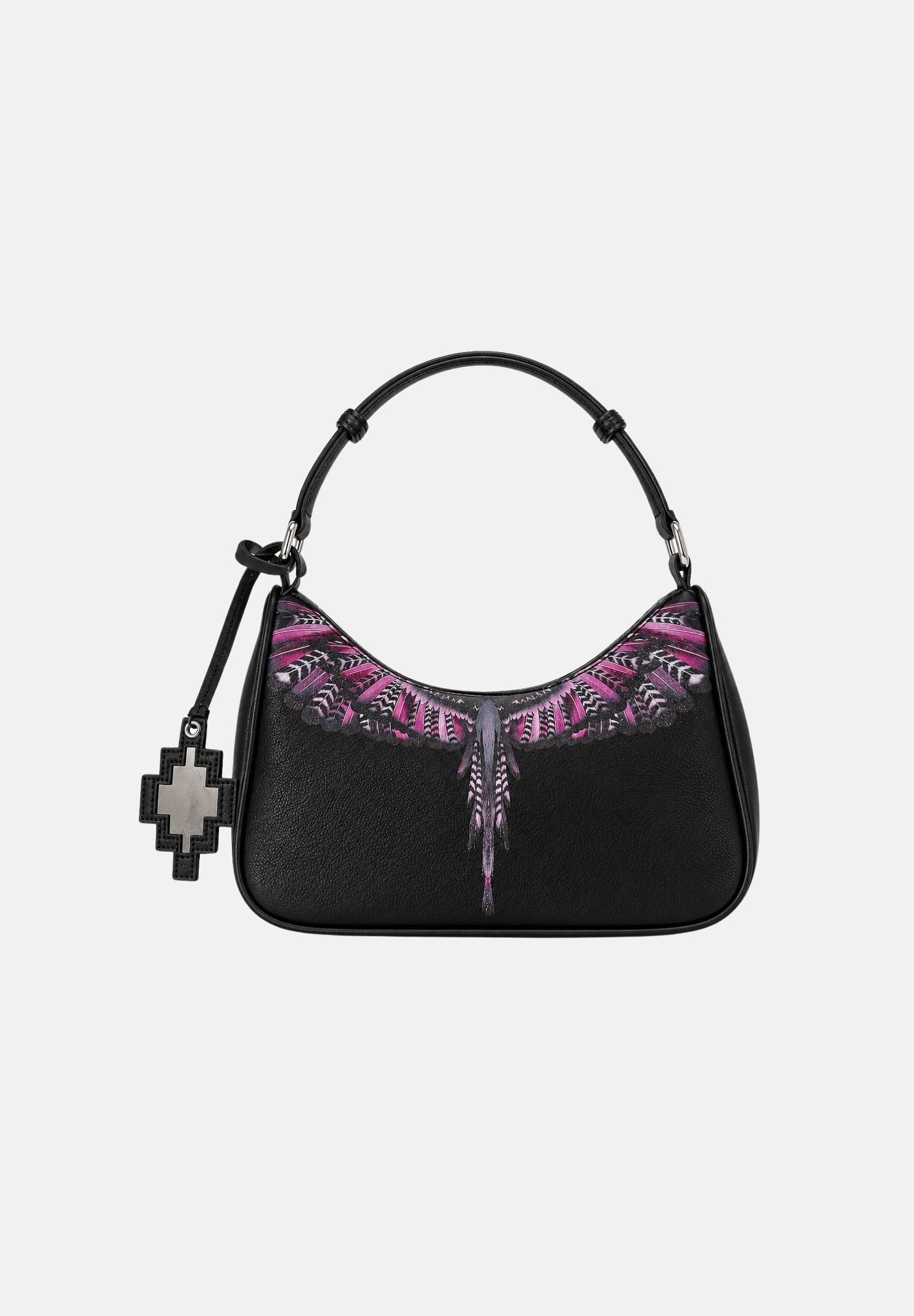 MARCELO BURLON COUNTY OF MILAN Borsa a spalla WINGS nera e rosa da donna COMAF261228 . MARCELO BURLON COUNTY OF MILAN 