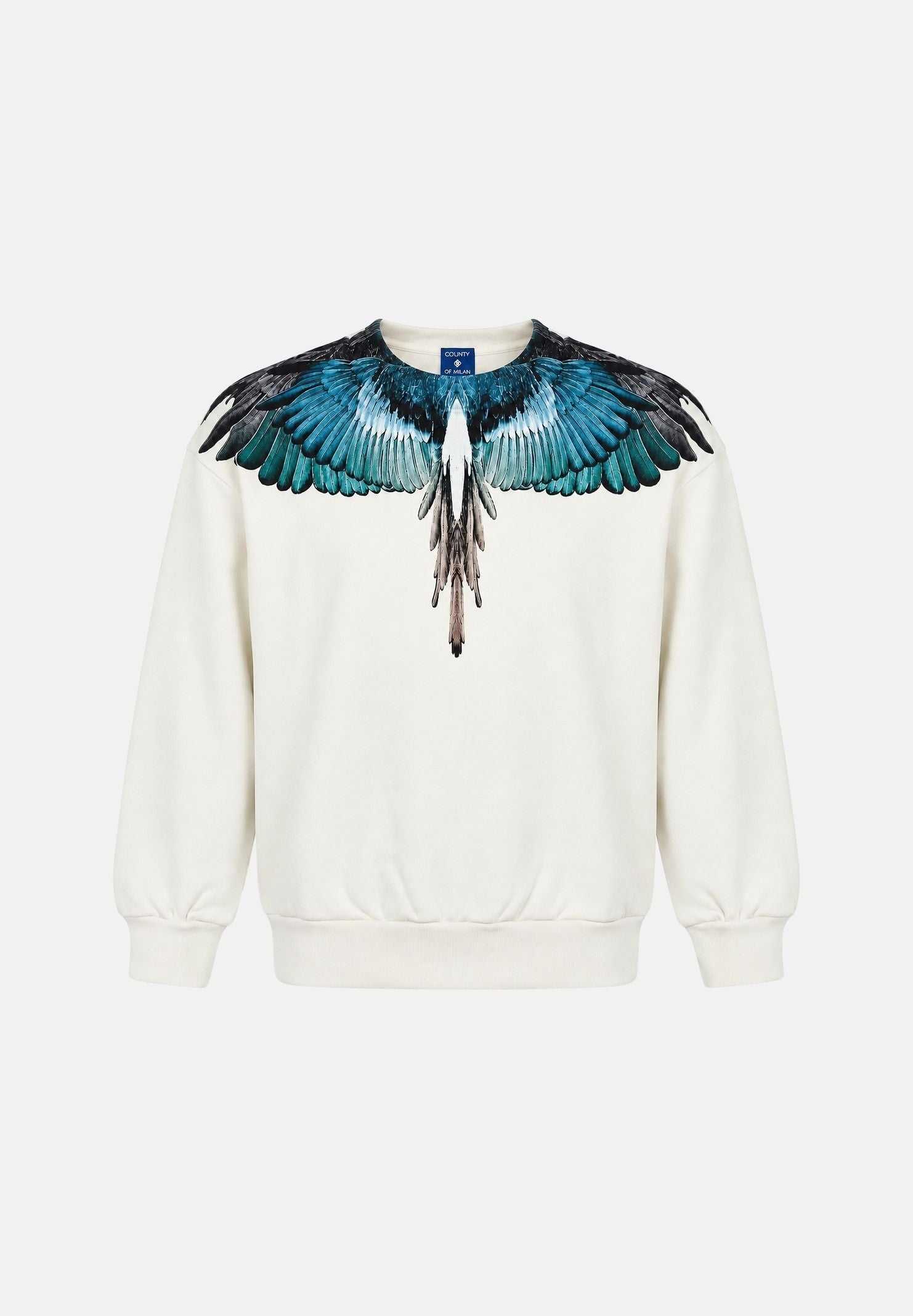 MARCELO BURLON COUNTY OF MILAN Felpa girocollo WINGS cocco per donna, ragazzi e bambini F6CMJBSW033 412 MARCELO BURLON COUNTY OF MILAN 