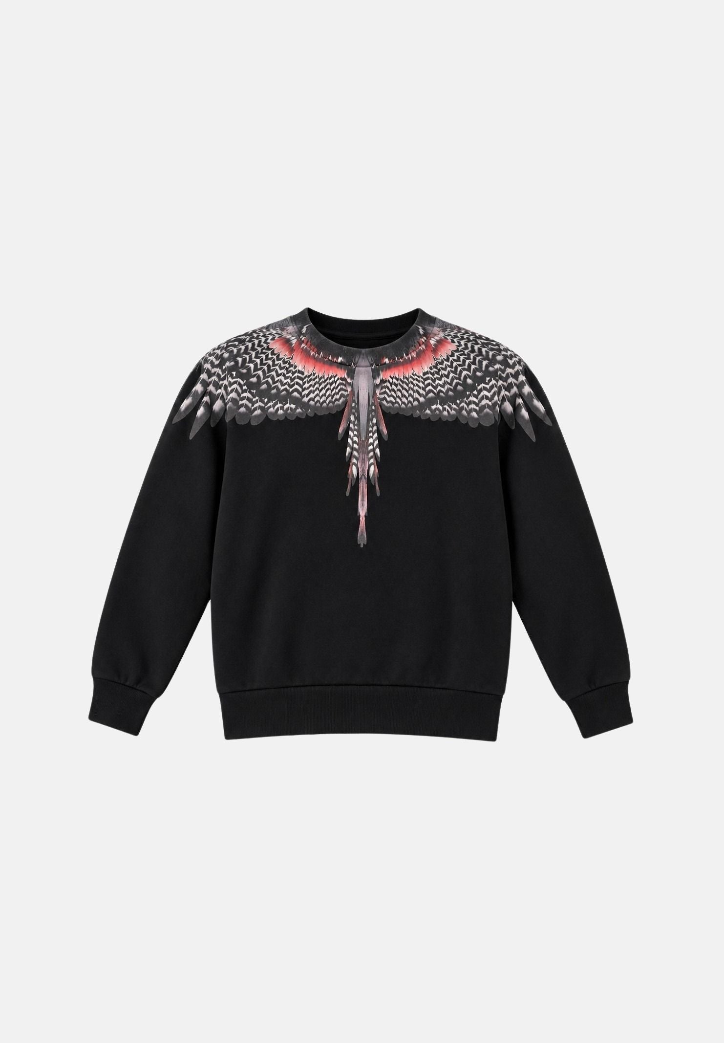 MARCELO BURLON COUNTY OF MILAN Felpa girocollo WINGS nero per donna, ragazzi e bambini F6CMJBSW042 110 MARCELO BURLON COUNTY OF MILAN 