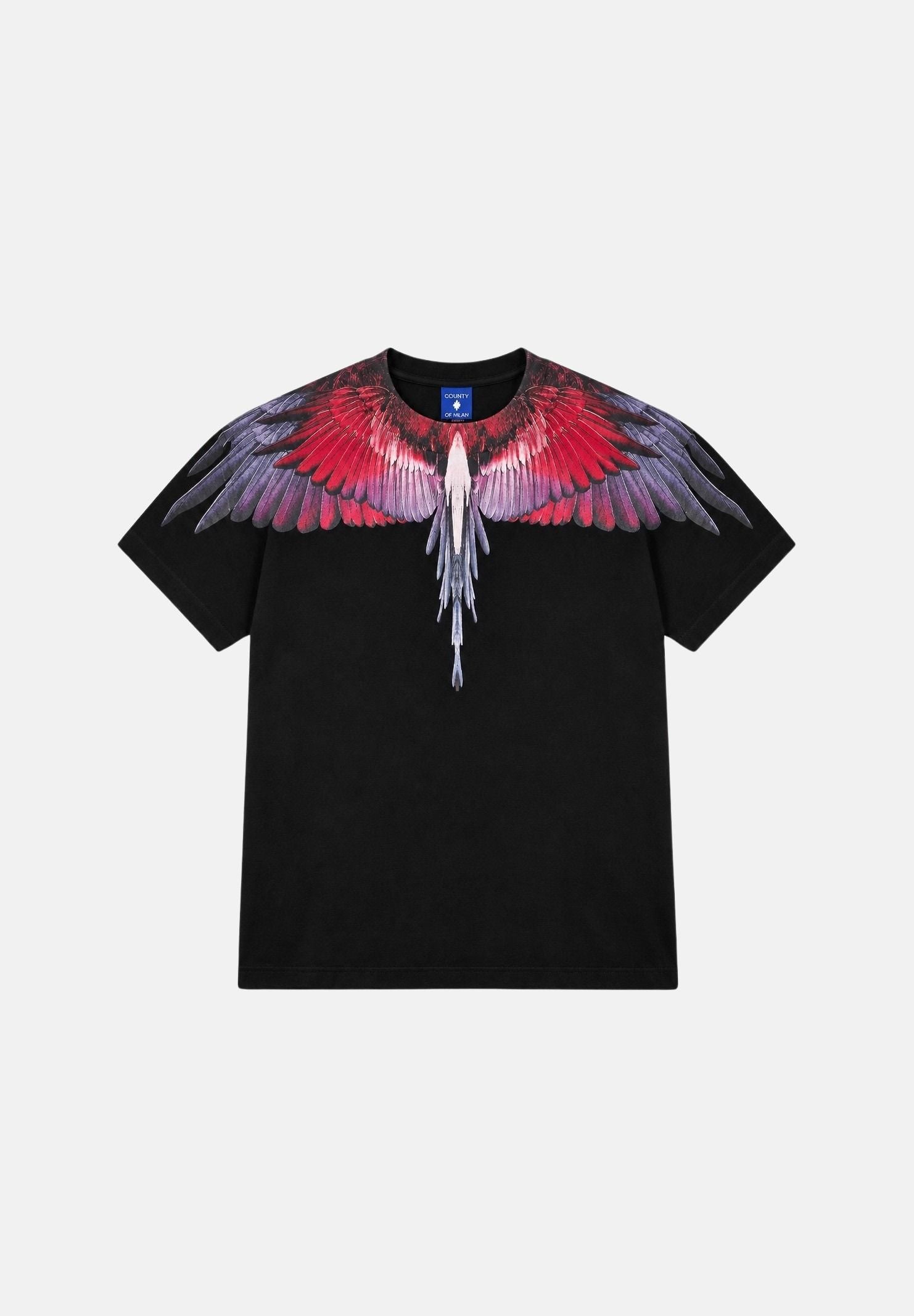 MARCELO BURLON COUNTY OF MILAN T-shirt WINGS JERSEY nera per donna, ragazzi e bambini F6CMJBTH028 110 MARCELO BURLON COUNTY OF MILAN 