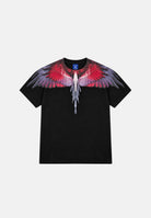 MARCELO BURLON COUNTY OF MILAN T-shirt WINGS JERSEY nera per donna, ragazzi e bambini F6CMJBTH028 110 MARCELO BURLON COUNTY OF MILAN 