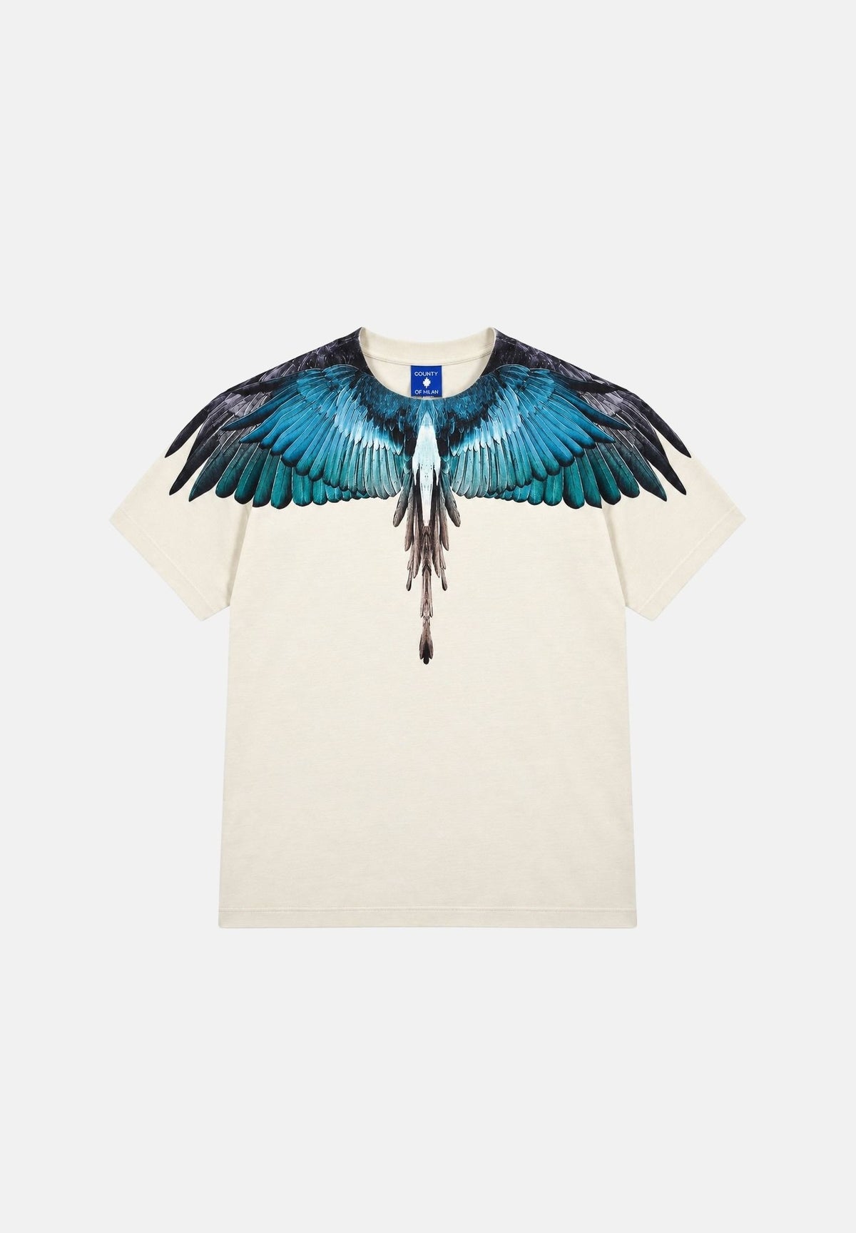 MARCELO BURLON COUNTY OF MILAN T-shirt WINGS cocco bianco panna per bambino e bambina F6CMJBTH034J 412 MARCELO BURLON COUNTY OF MILAN 