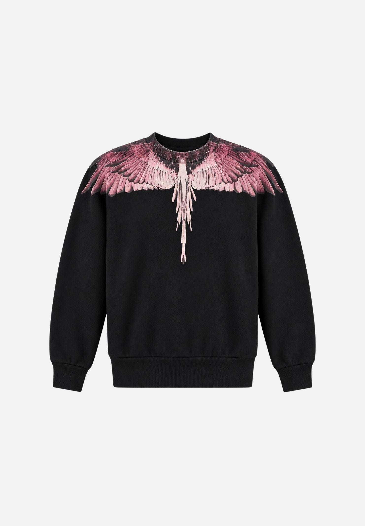 MARCELO BURLON COUNTY OF MILAN Felpa girocollo WINGS nera per donna, ragazzi e bambini F6CMJGSW089 110 MARCELO BURLON COUNTY OF MILAN 