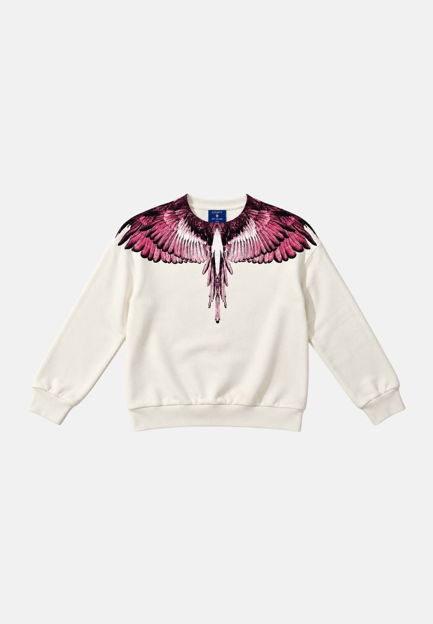 MARCELO BURLON COUNTY OF MILAN Felpa girocollo WINGS cocco per donna, ragazzi e bambini F6CMJGSW089 412 MARCELO BURLON COUNTY OF MILAN 