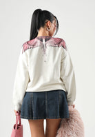 MARCELO BURLON COUNTY OF MILAN Felpa girocollo WINGS cocco per donna, ragazzi e bambini F6CMJGSW089 412 MARCELO BURLON COUNTY OF MILAN 