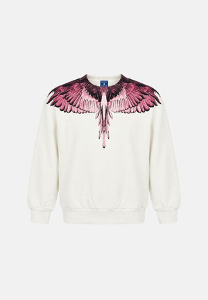 MARCELO BURLON COUNTY OF MILAN Felpa girocollo WINGS cocco da bambina F6CMJGSW089J 412 MARCELO BURLON COUNTY OF MILAN 