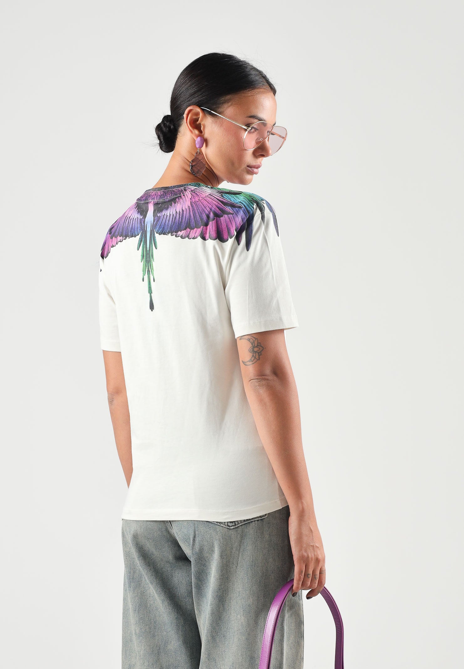 MARCELO BURLON COUNTY OF MILAN T-shirt WINGS cocco-panna per donna, ragazzi e bambini F6CMJGTH062 412 MARCELO BURLON COUNTY OF MILAN 