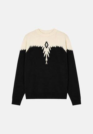 MARCELO BURLON COUNTY OF MILAN Maglia JUMPER nera-bianca da uomo F6CMMAJP024 110-91 MARCELO BURLON COUNTY OF MILAN 