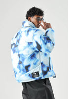 MARCELO BURLON COUNTY OF MILAN Piumino multicolor bianco e blu  per uomo con cappuccio e stampa effetto sfumato F6CMMAPF003 200 MARCELO BURLON COUNTY OF MILAN 
