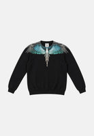MARCELO BURLON COUNTY OF MILAN Felpa girocollo per uomo con  iconico ricamo grafico ad ali F6CMMASW055 110 MARCELO BURLON COUNTY OF MILAN 