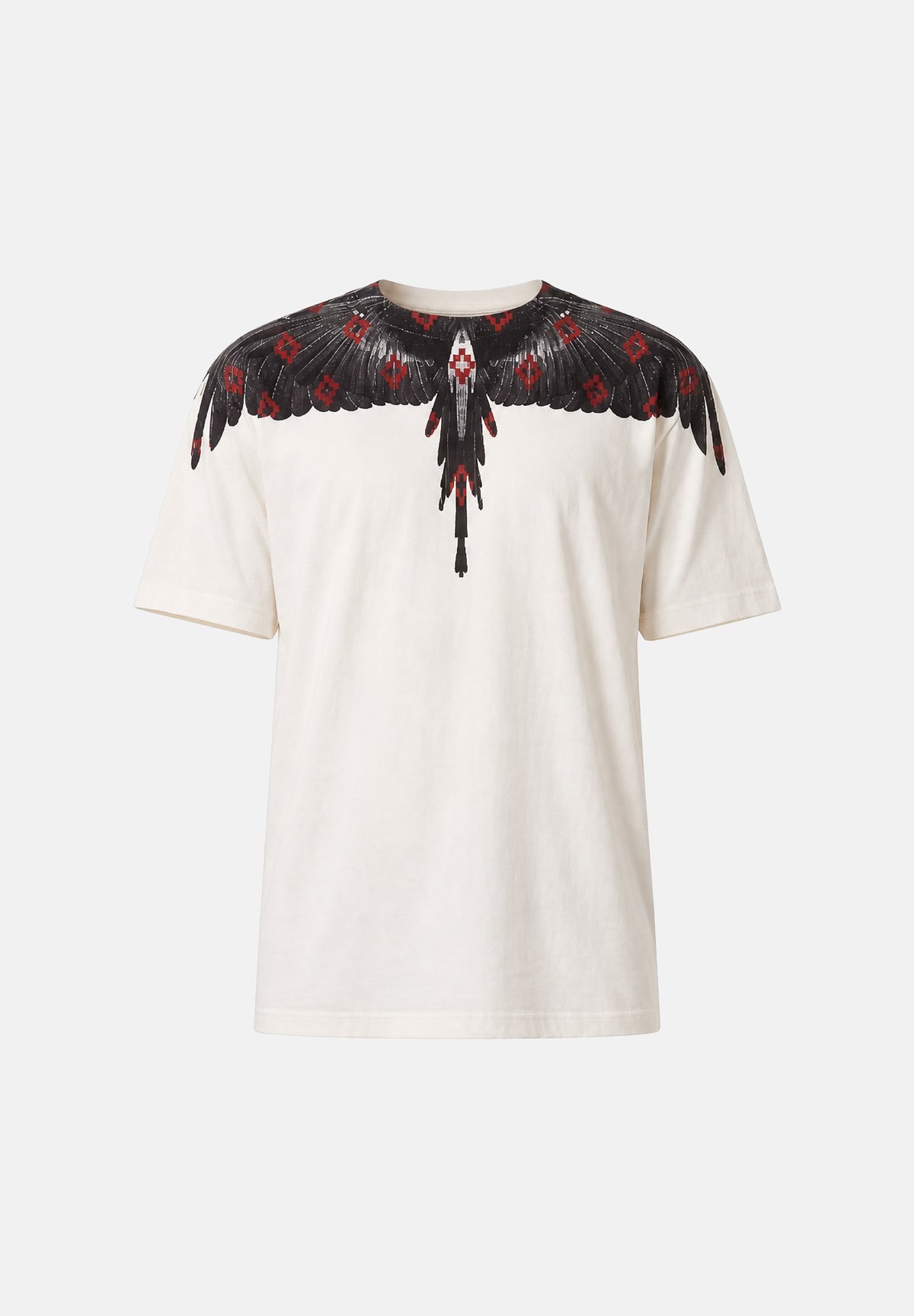 MARCELO BURLON COUNTY OF MILAN T-shirt FEATHERS TEE cocco per uomo con stampa piumata iconica sul girocollo F6CMMATH066 412 MARCELO BURLON COUNTY OF MILAN 