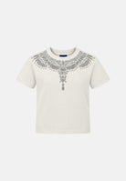 MARCELO BURLON COUNTY OF MILAN T-shirt WINGS cocco da bambina con iconica grafica effetto gioiello sul girocollo. F6CMJGTH075J 412 MARCELO BURLON COUNTY OF MILAN 