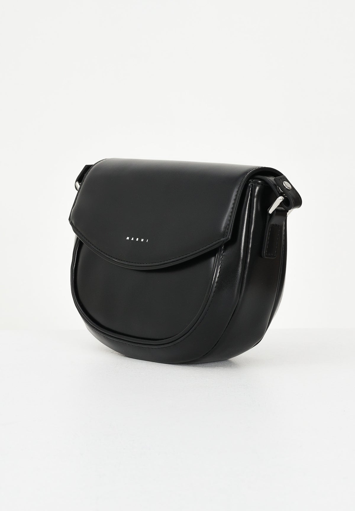 MARNI Borsa a tracolla Smile nera da donna con finitura effetto pelle M01476M00TK 0M900 MARNI 