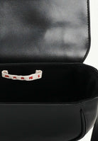 MARNI Borsa a tracolla Smile nera da donna con finitura effetto pelle M01476M00TK 0M900 MARNI 