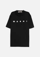 MARNI T-shirt a manica corta nera per donna, ragazzi e bambini con stampa logo M01601M00RF 0M900 MARNI 
