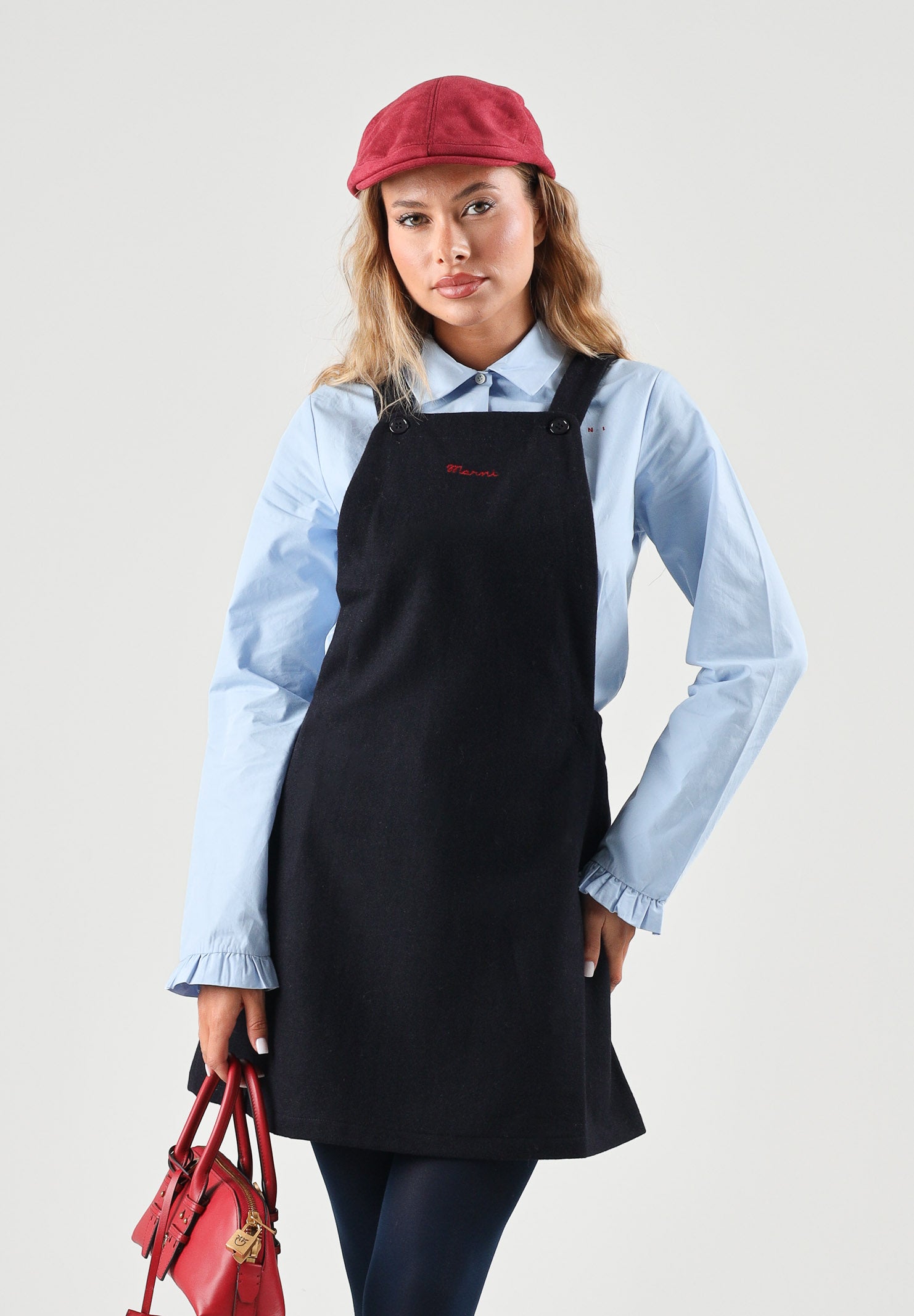 MARNI Abito salopette denim scuro per donna, ragazza e bambina con bretelle regolabili e tasche applicate M01847M00XK 0M862 MARNI 