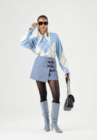 MARNI Gonna Thunderstone azzurro cielo,  per donna, ragazzi e bambini con logo ricamato e doppi dettagli fibbia laterali. M01858M00XI 0M865 MARNI 