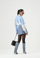 MARNI Gonna Thunderstone azzurro cielo,  per donna, ragazzi e bambini con logo ricamato e doppi dettagli fibbia laterali. M01858M00XI 0M865 MARNI 