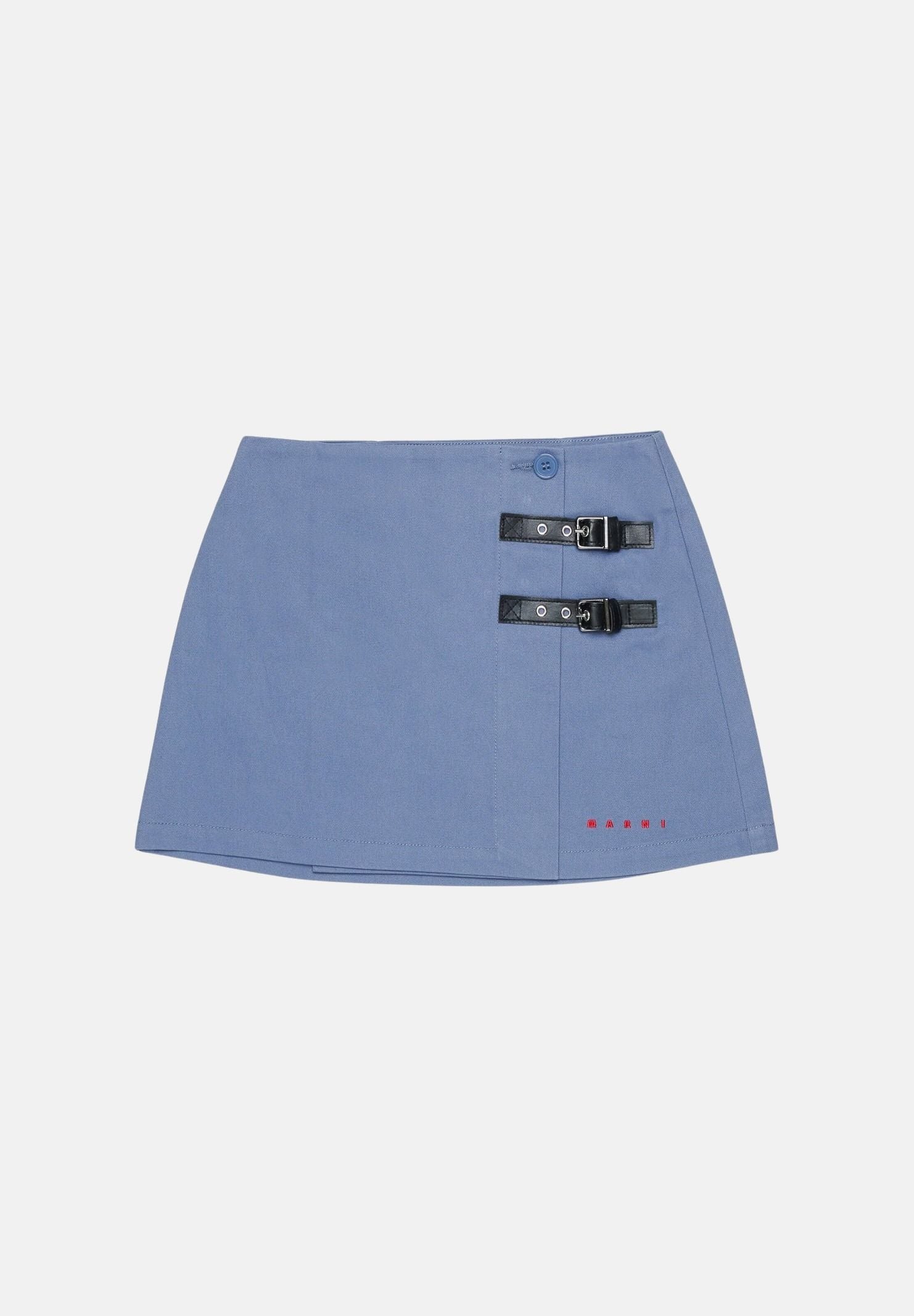 MARNI Gonna Thunderstone azzurro cielo,  per donna, ragazzi e bambini con logo ricamato e doppi dettagli fibbia laterali. M01858M00XI 0M865 MARNI 
