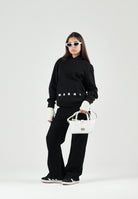 MARNI Felpa con cappuccio HODDIE nera  per donna, ragazzi e bambini con logo Marni frontale e tasca a marsupio. M01883M00V0 0M900 MARNI 