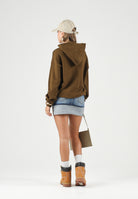 MARNI Felpa in cotone marrone caldo per donna, ragazzi e bambini con cappuccio e tasca a marsupio M01886M00YA 0M721 MARNI 