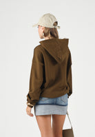 MARNI Felpa in cotone marrone caldo per donna, ragazzi e bambini con cappuccio e tasca a marsupio M01886M00YA 0M721 MARNI 