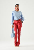 MARNI T-shirt manica lunga azzurro cielo per donna, ragazzi e bambini con logo frontale. M01905M00YM 0M863 MARNI 