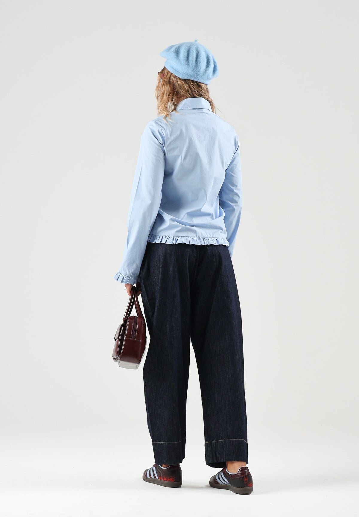 MARNI Camicia manica lunga powder celeste per donna, ragazzi e bambini con colletto classico e bottoni frontali a contrasto. M01948M00UW 0M863 MARNI 