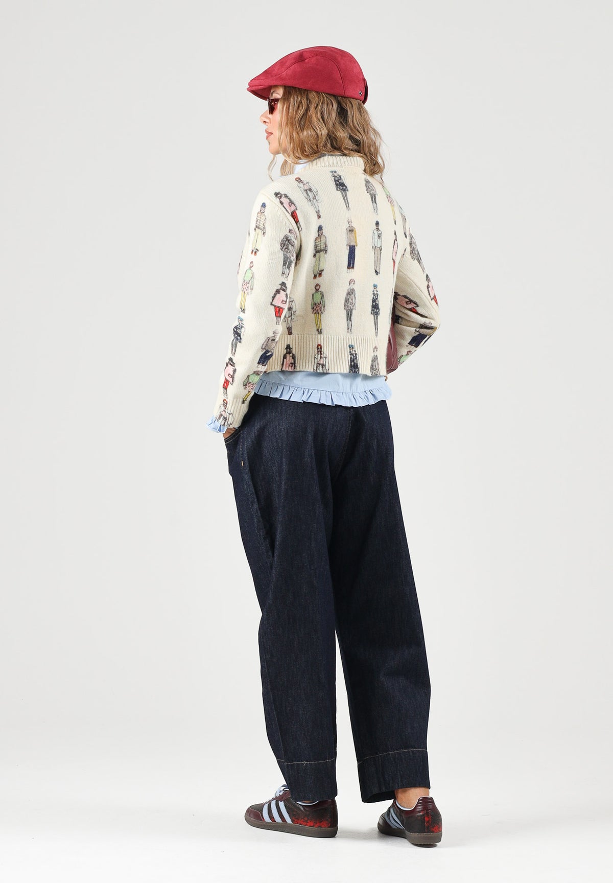 MARNI Maglione girocollo pearl panna per donna, ragazzi e bambini con stampa grafica all-over M01952M00Y6 0M116 MARNI 