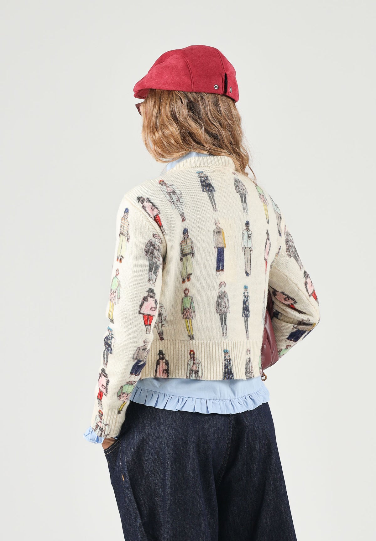 MARNI Maglione girocollo pearl panna per donna, ragazzi e bambini con stampa grafica all-over M01952M00Y6 0M116 MARNI 