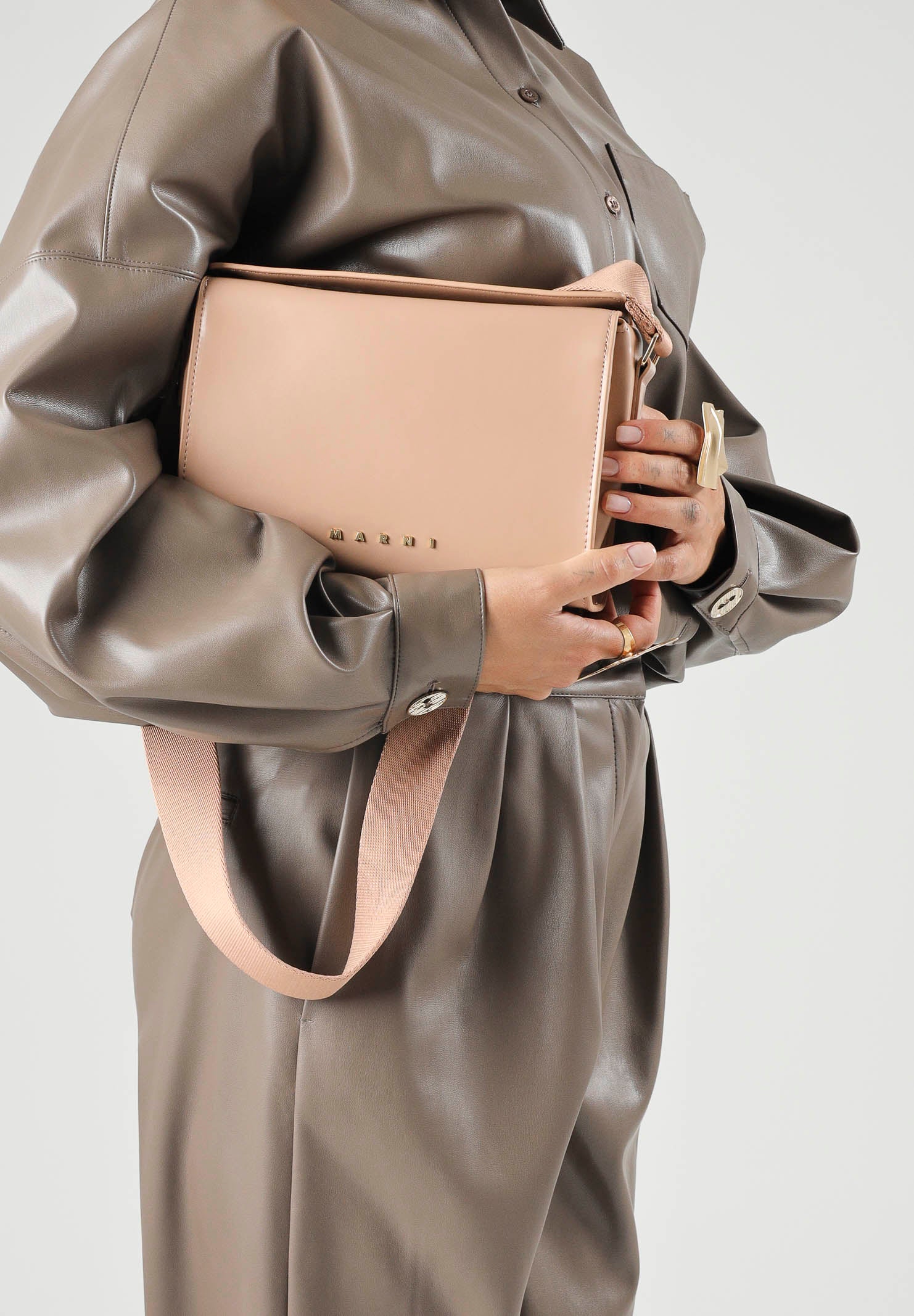 MARNI Borsa a tracolla VIVIAN SHOULDER BAG colore Powder Pink, rosa cipria da donna M01967M00TK 0M315 MARNI 
