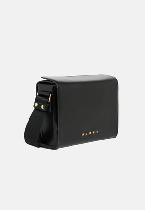 MARNI Borsa a tracolla VIVIAN CROSS-BODY in eco-pelle nero da donna in tinta unita M01967M00TK 0M900 MARNI 