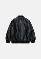 MARNI Bomber effetto pelle nero per donna, ragazzi e bambini con chiusura zip, profili a costine e logo M01977M00W2 0M900 MARNI 