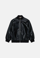 MARNI Bomber jacket effetto pelle con zip e logo applicato, colore brand Black, per donna, ragazzi, bambini M01977M00W2 0M900 MARNI 