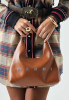 MARNI Borsa a spalla DIAMOND LOGO-EMBELLISHED SHOULDER BAG brown, da donna. M02030M00TK 0M704 MARNI 